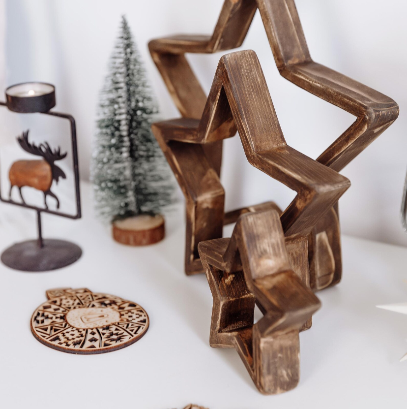 Набір декоративних зірок ручної роботи